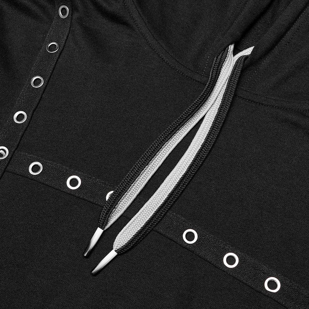 Men's Punk Drawstring Splice Hoodies