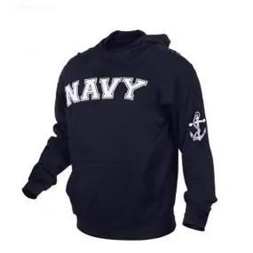 Military Embroidered Pullover Hoodies | Navy