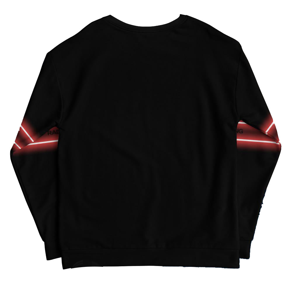 NEON LIGHT STRIPED SWEATSHIRT - BLACK - RED