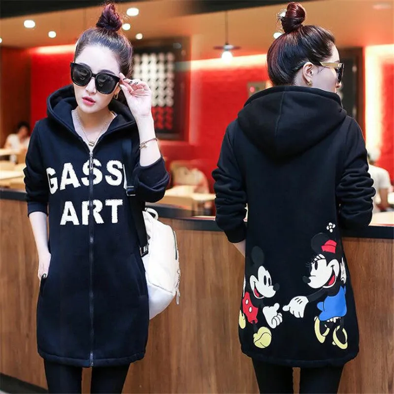 New Arrival Women Top Winter Hoodies Carton Print Long Sleeve Fashion Style Autumn Casual Thick Sweatshirts 71923 GS