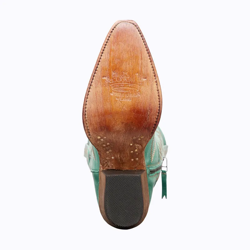 Nighthawk Taos Turquoise Leather Snip Toe Cowgirl Boots