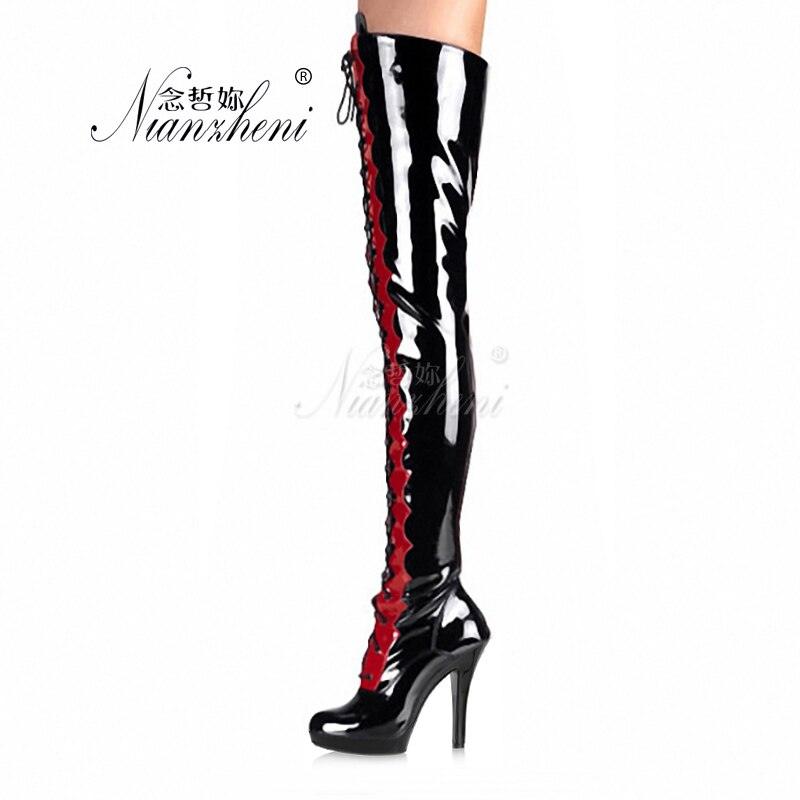 Over The Knee Boots Thigh Ultra High Heels Platform Sexy Fetish Pole Dance Gothic Shoes