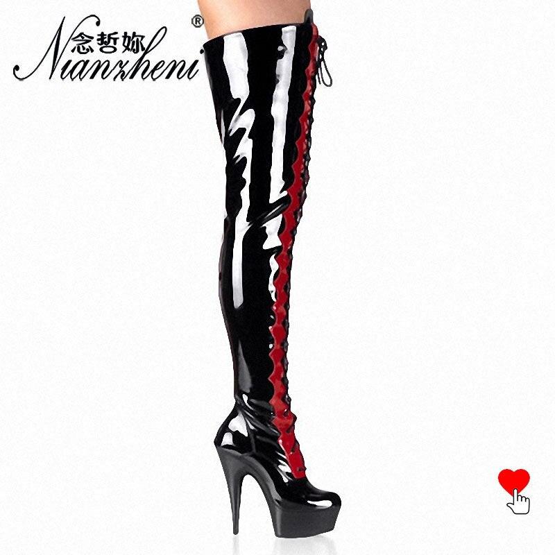 Over The Knee Boots Thigh Ultra High Heels Platform Sexy Fetish Pole Dance Gothic Shoes