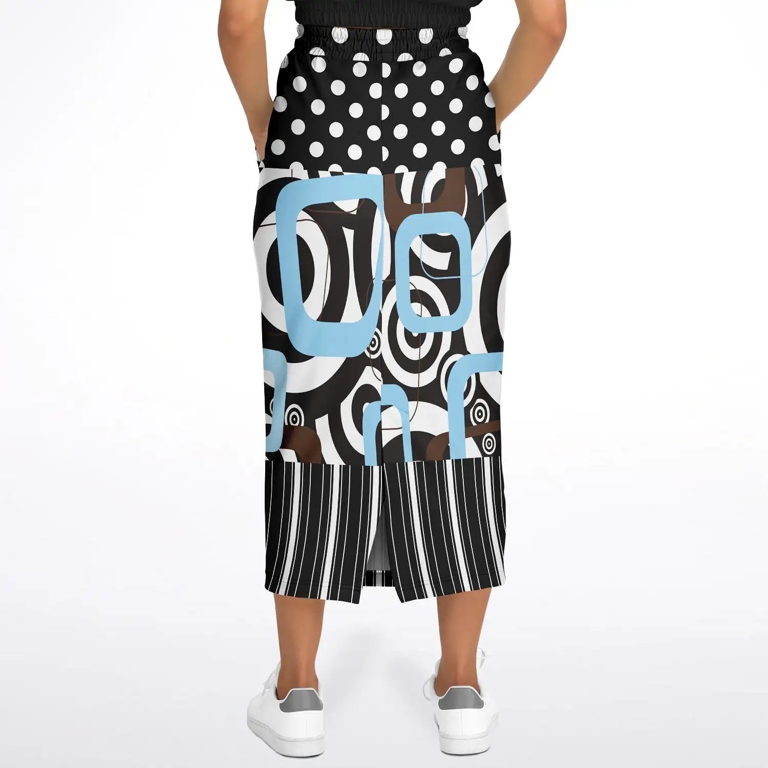 Pacific Palisades Geo Swirl Eco-Poly Long Pocket Skirt