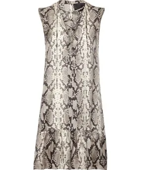 Philipp Plein Python Print Twill Flare Mini Dress