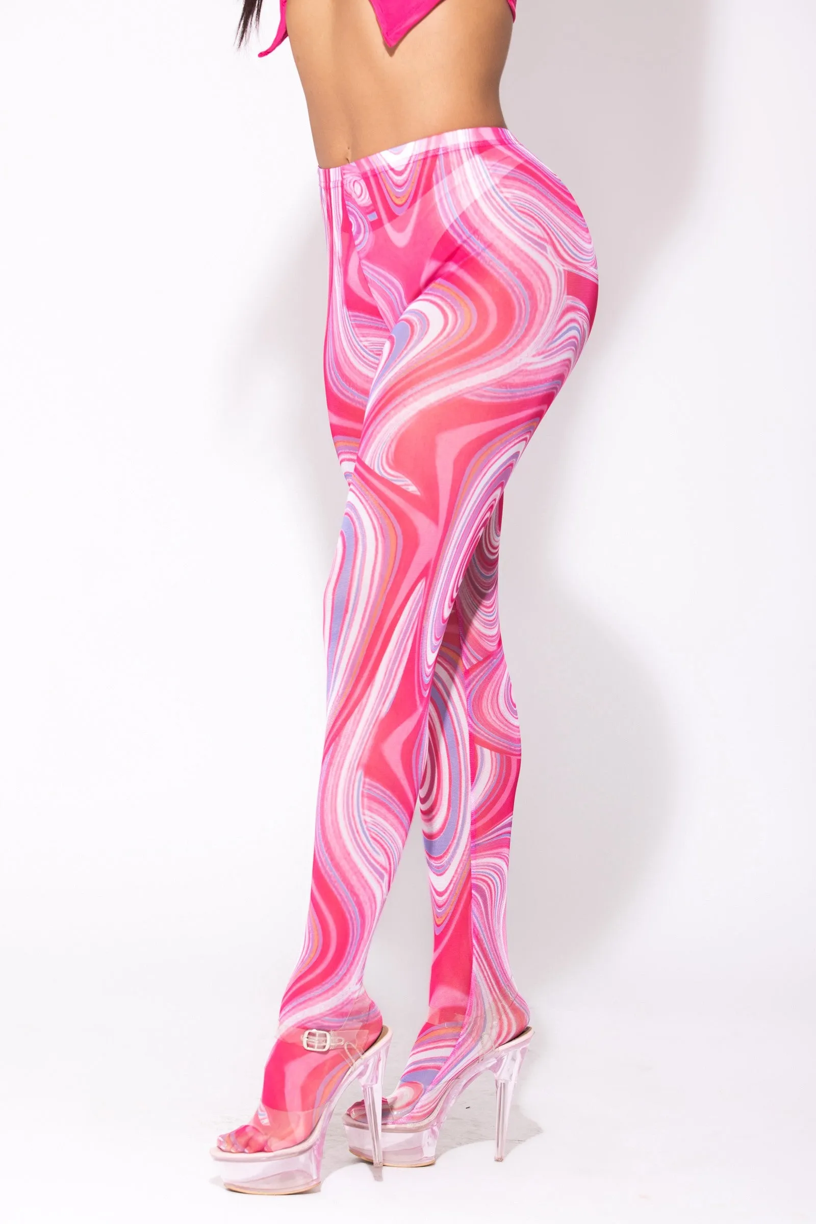 Pink Abstract Stockings