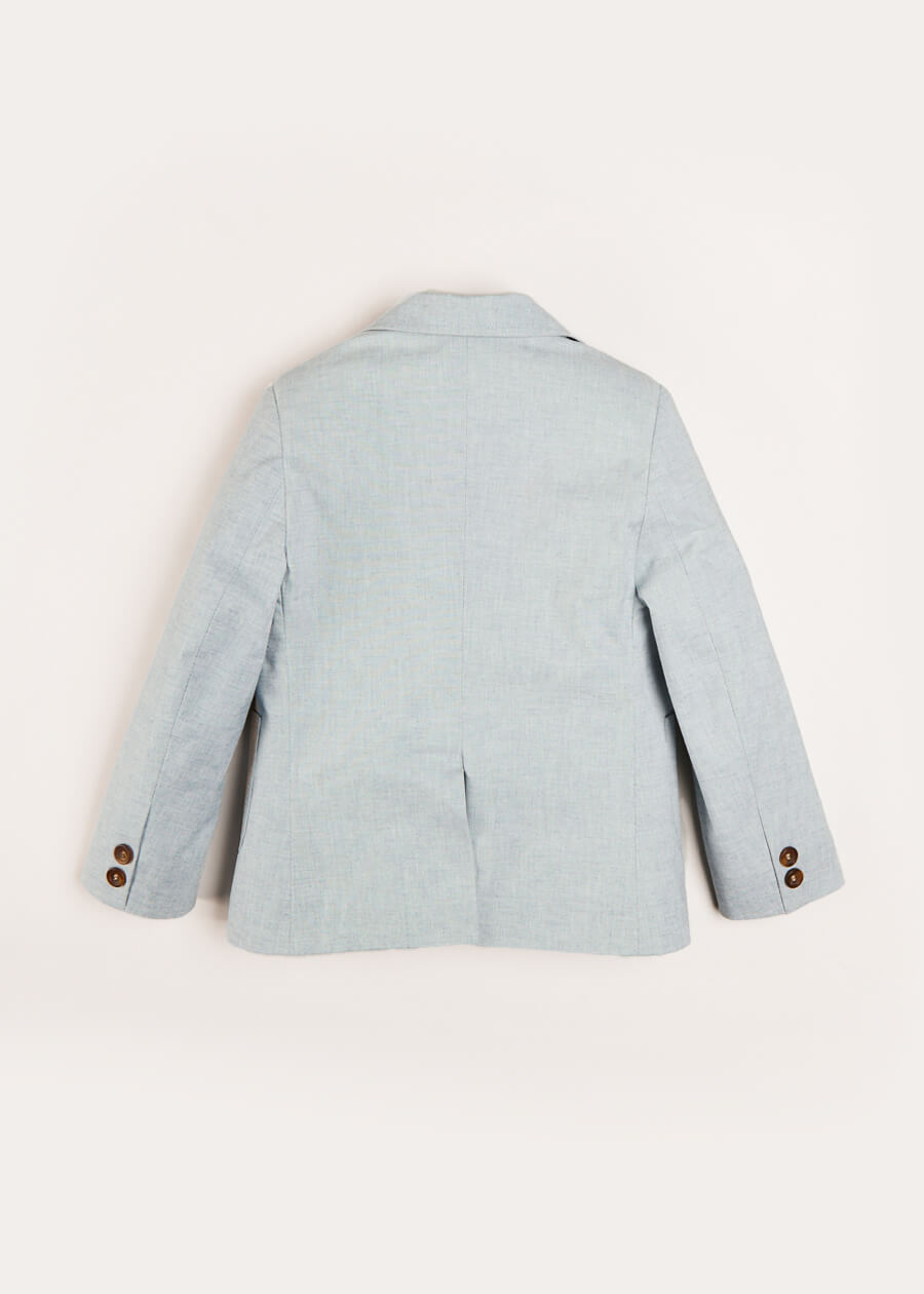 Plain Light Linen Blazer in Blue (4-10yrs)