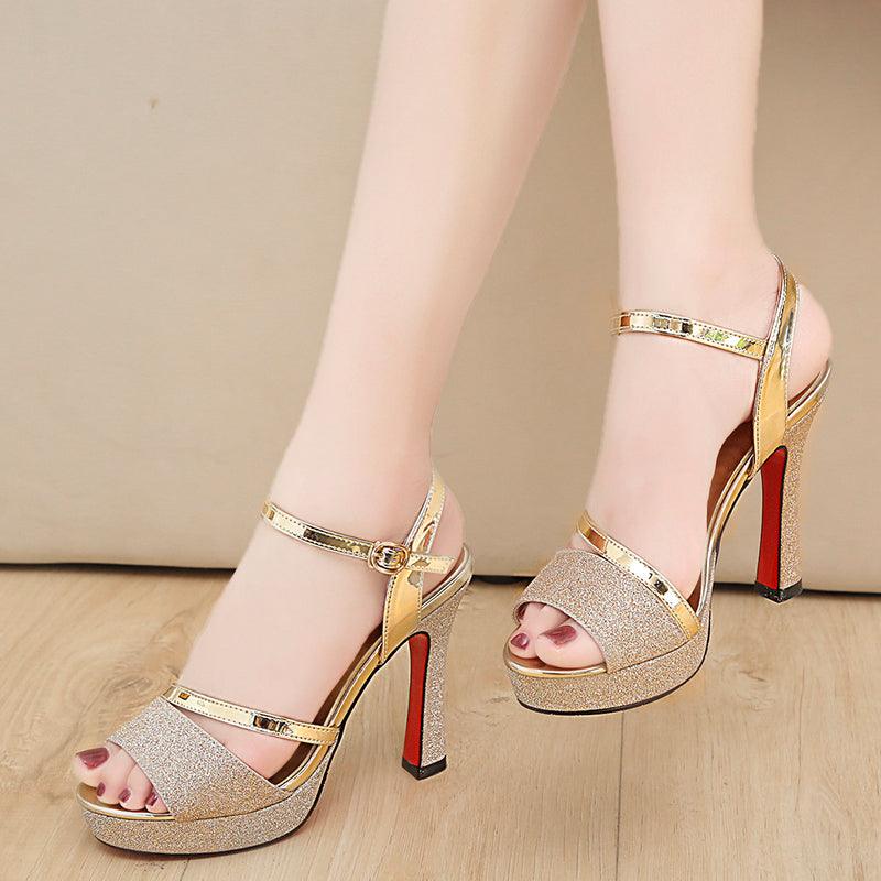 Platform Buckle High Heels