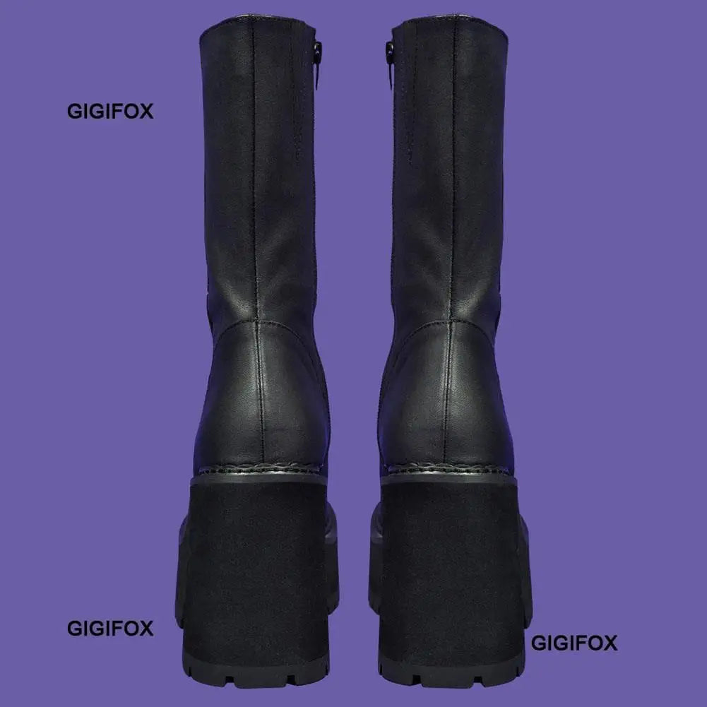 Platform High Heeled Boots Gothic Style