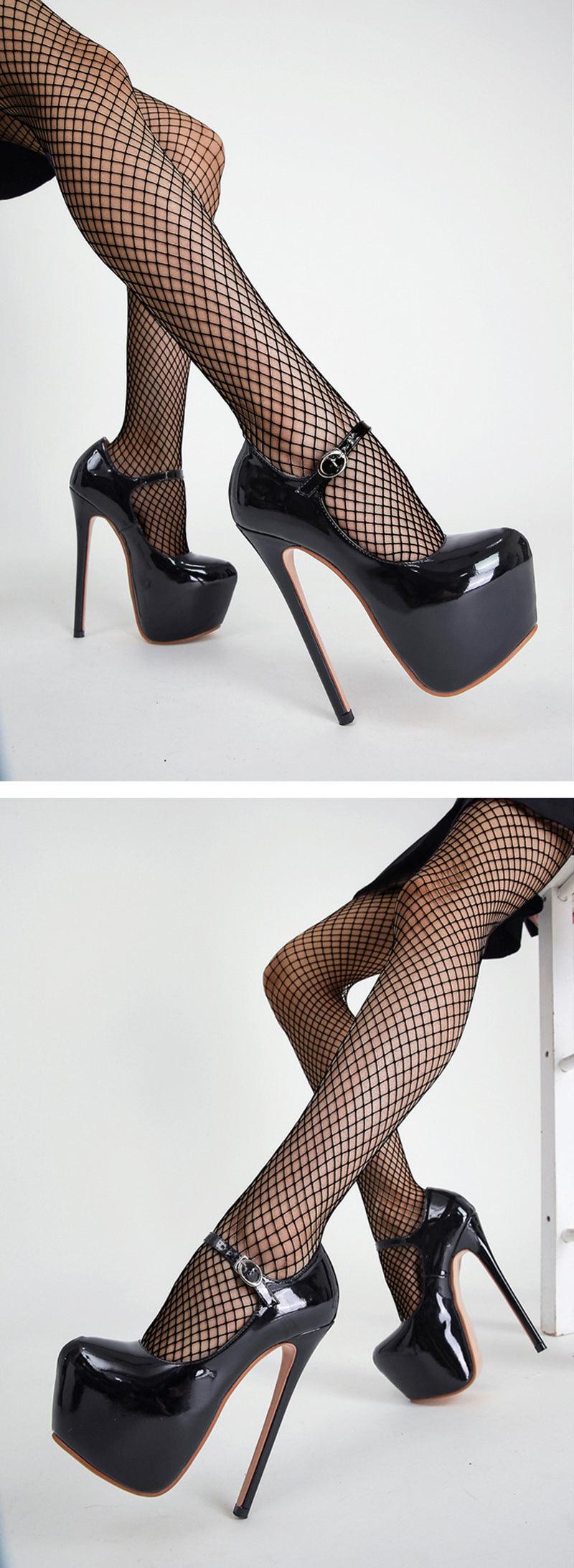 Platform Pumps Round Toe Buckle Strap