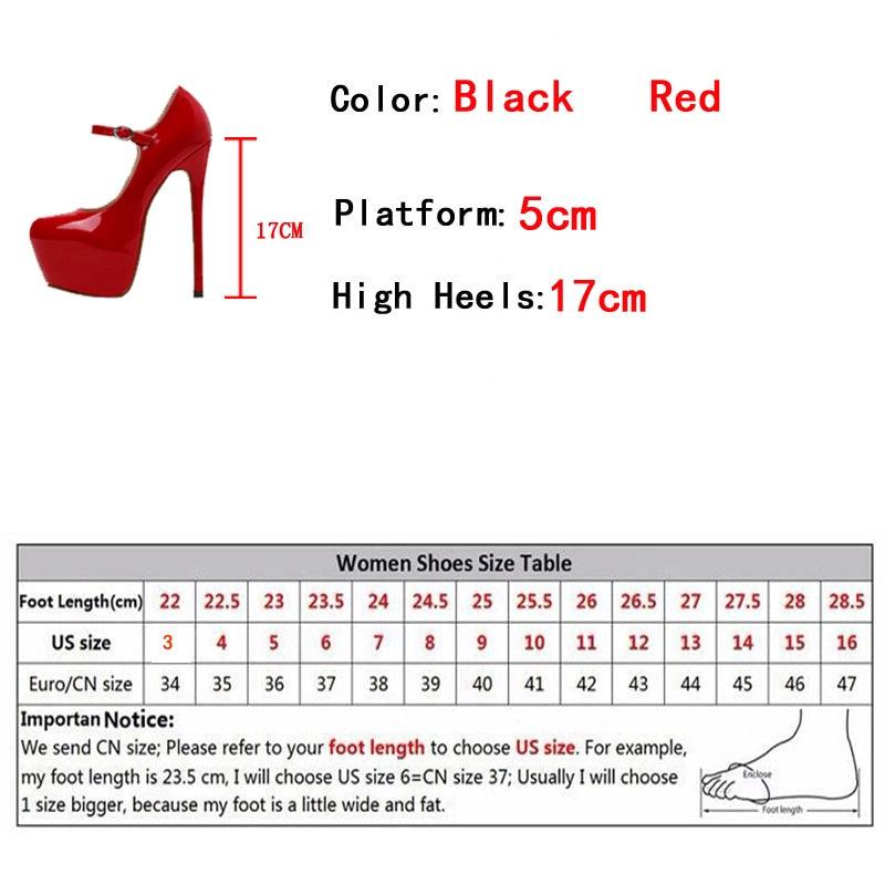 Platform Pumps Round Toe Buckle Strap