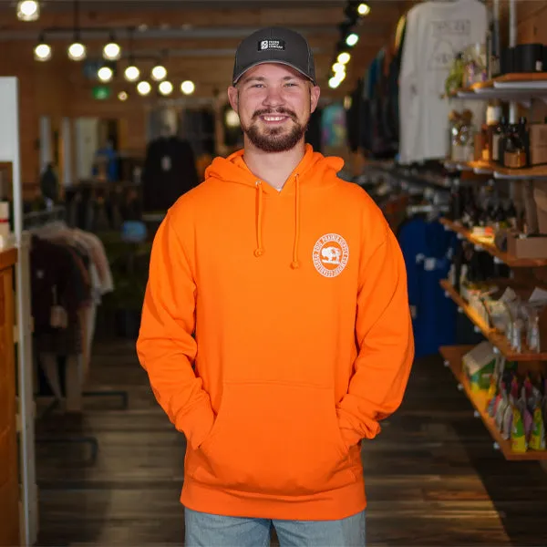 Prairie Supply Company Hoodies - Reverse Cultivated Circle - Safety Orange