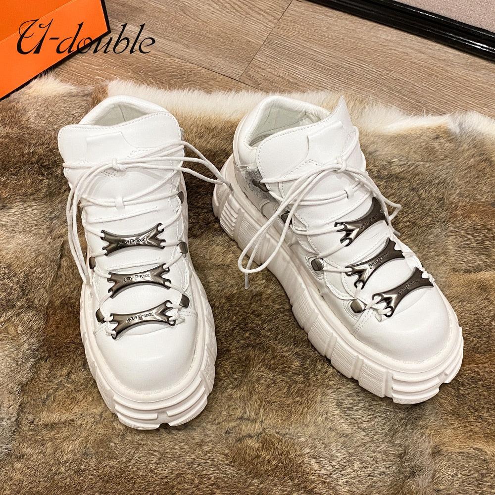 Punk Style Women Shoes Lace-up heel height 6CM Platform Shoes