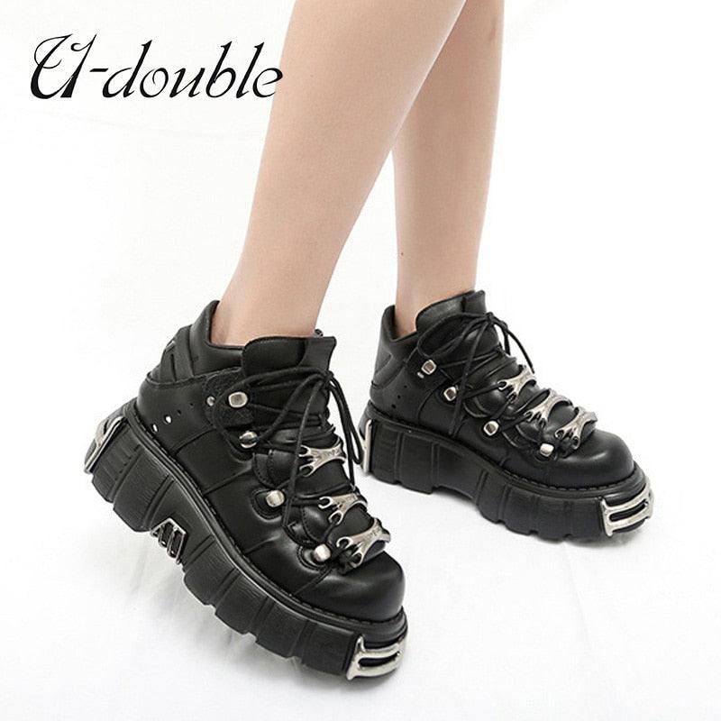 Punk Style Women Shoes Lace-up heel height 6CM Platform Shoes