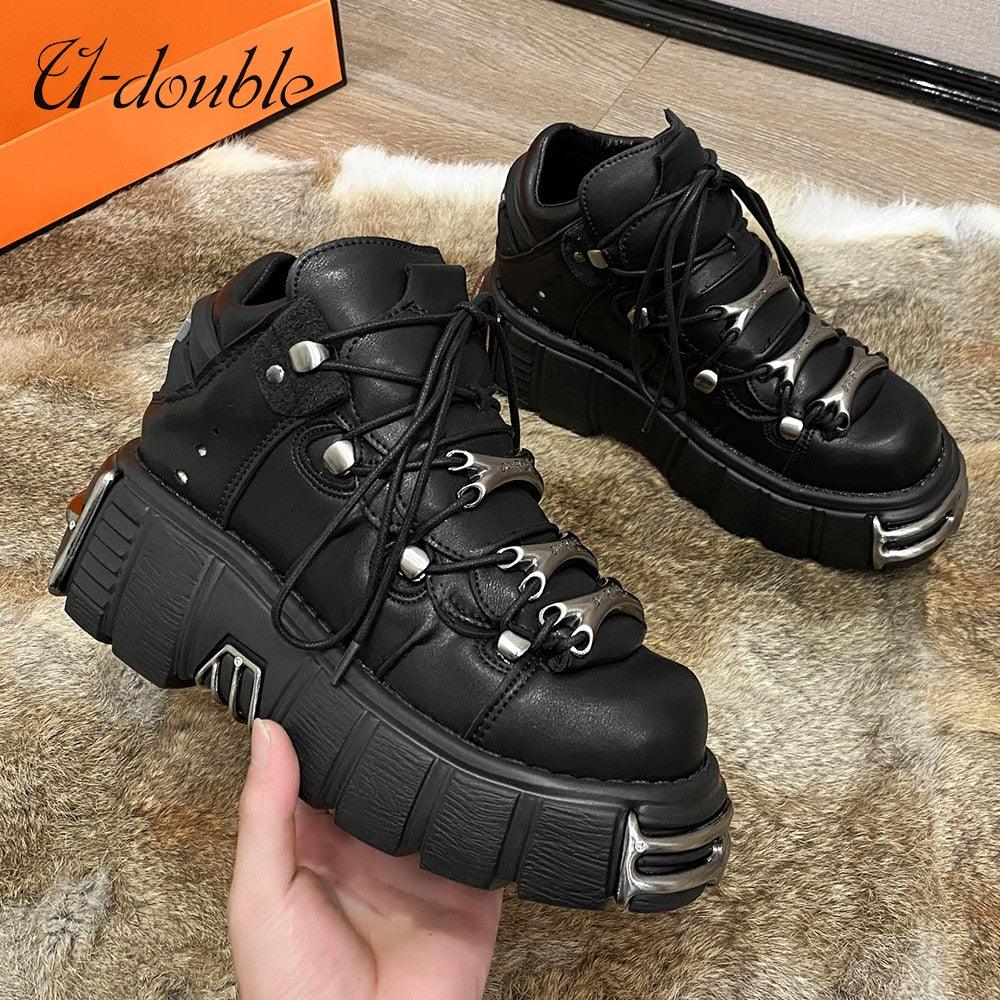 Punk Style Women Shoes Lace-up heel height 6CM Platform Shoes