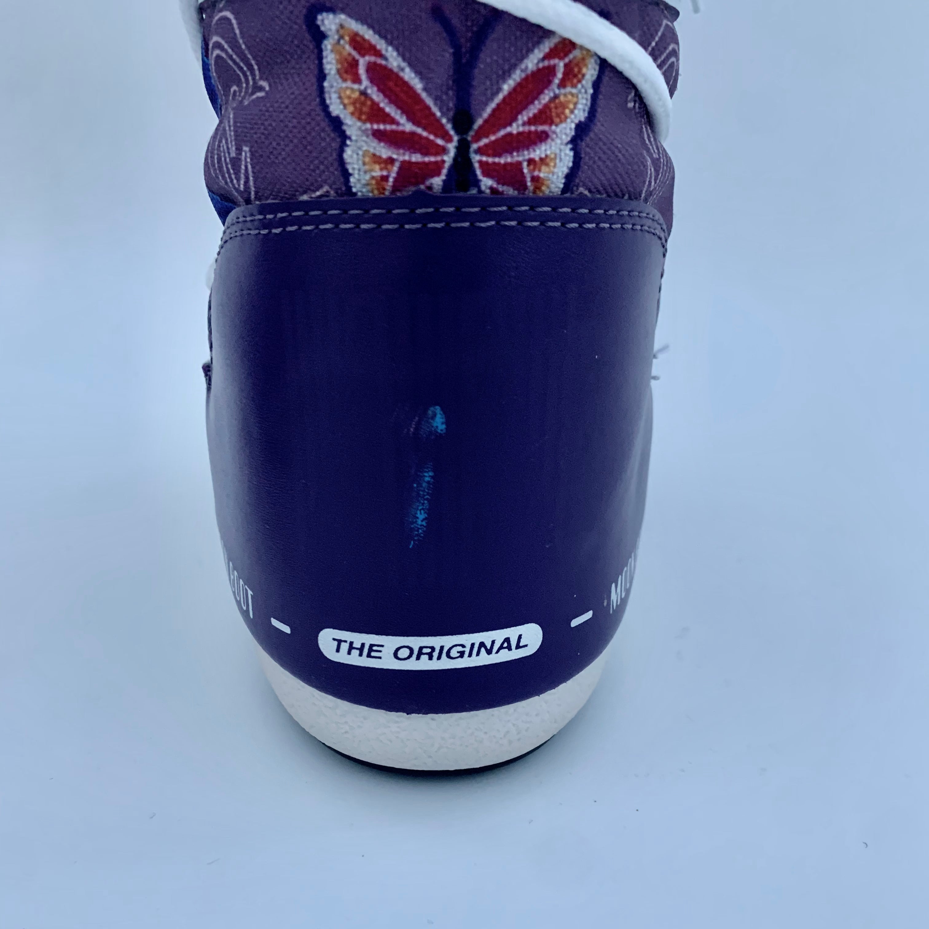 Purple Butterfly Print Moon Boots: Size 23-26