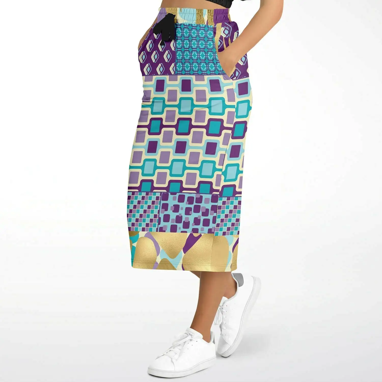 Purple Jetson Eco-Poly Long Pocket Skirt