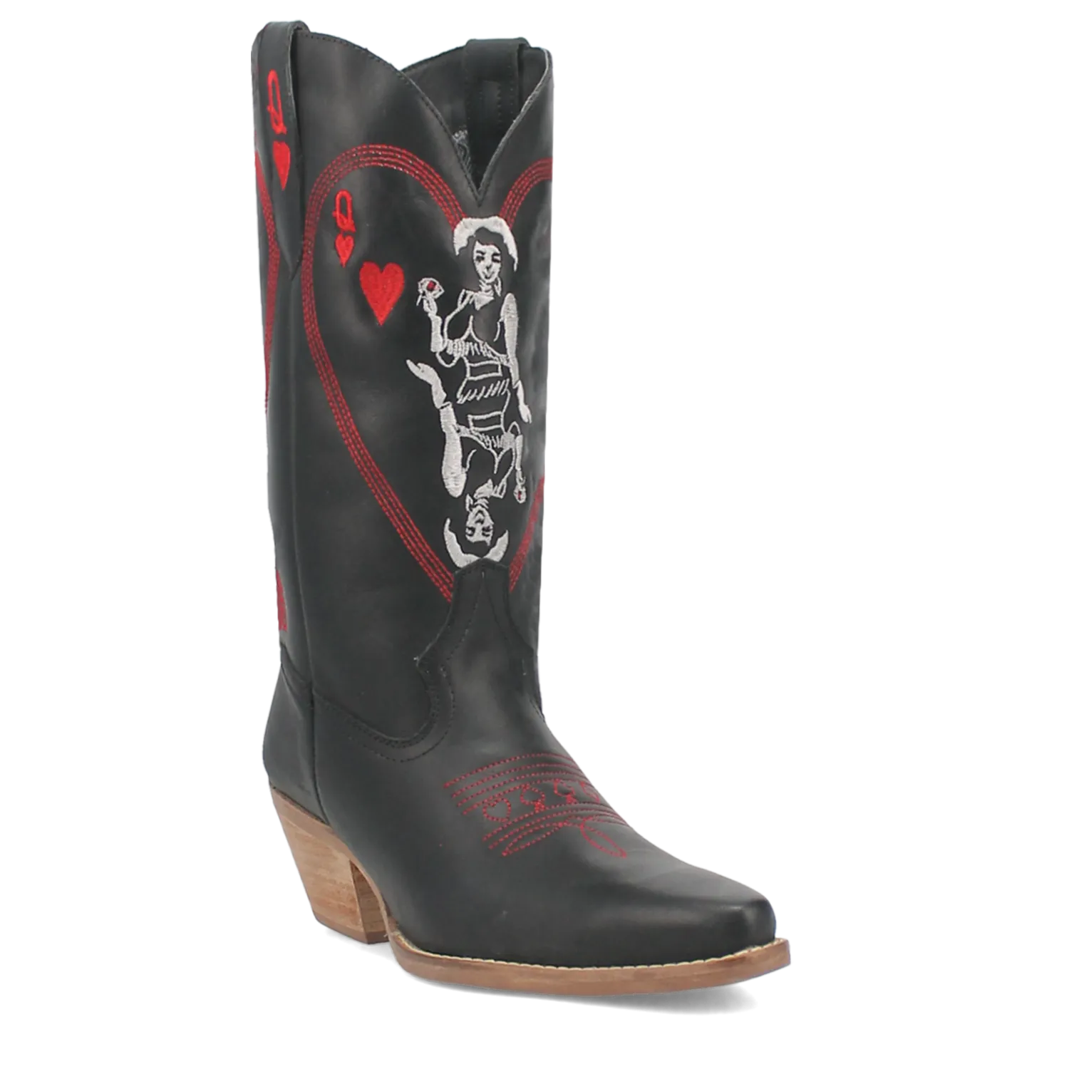 Queen A Hearts Black Leather Boot (DS)