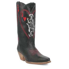 Queen A Hearts Black Leather Boot (DS)