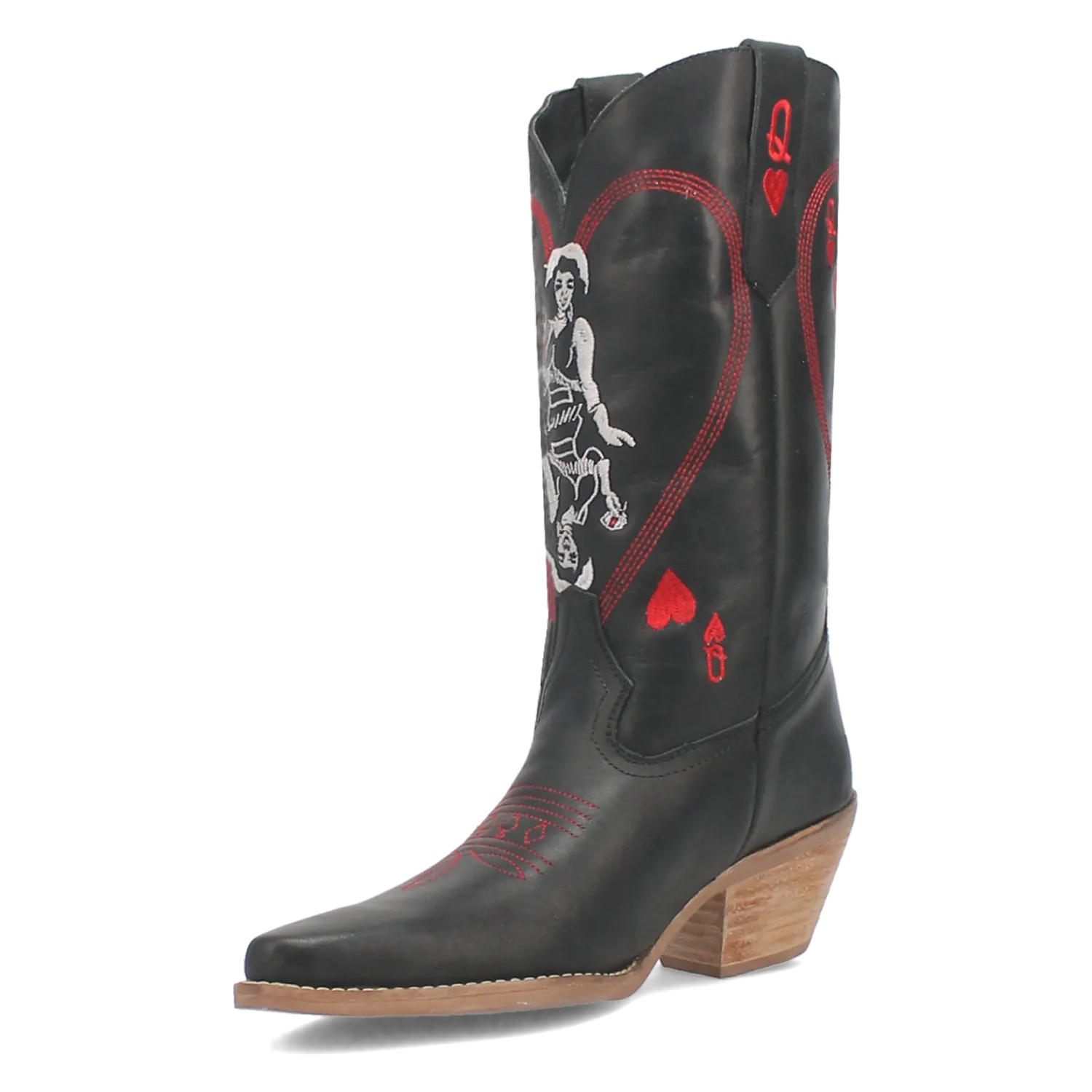 Queen A Hearts Black Leather Boot (DS)