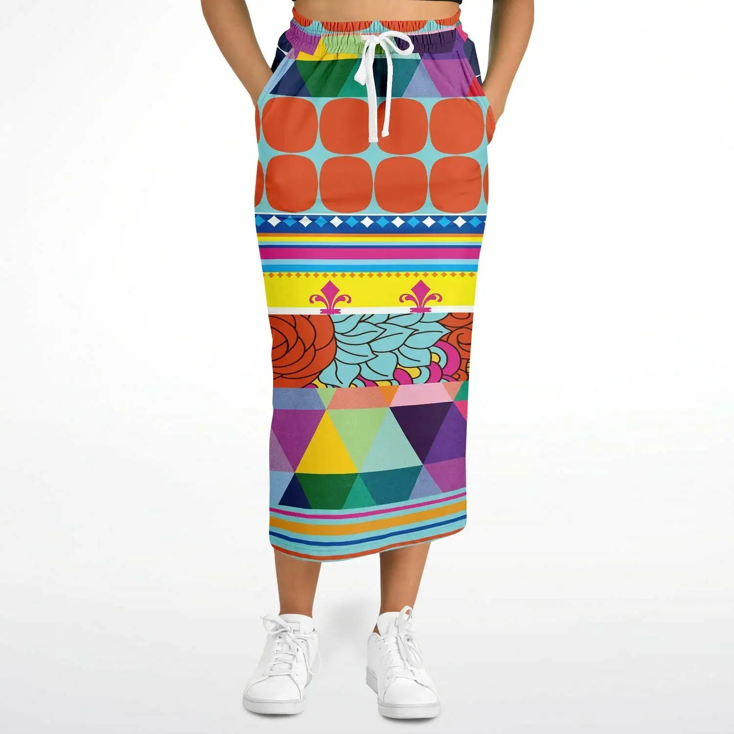 Queenie Eco-Poly Long Pocket Skirt