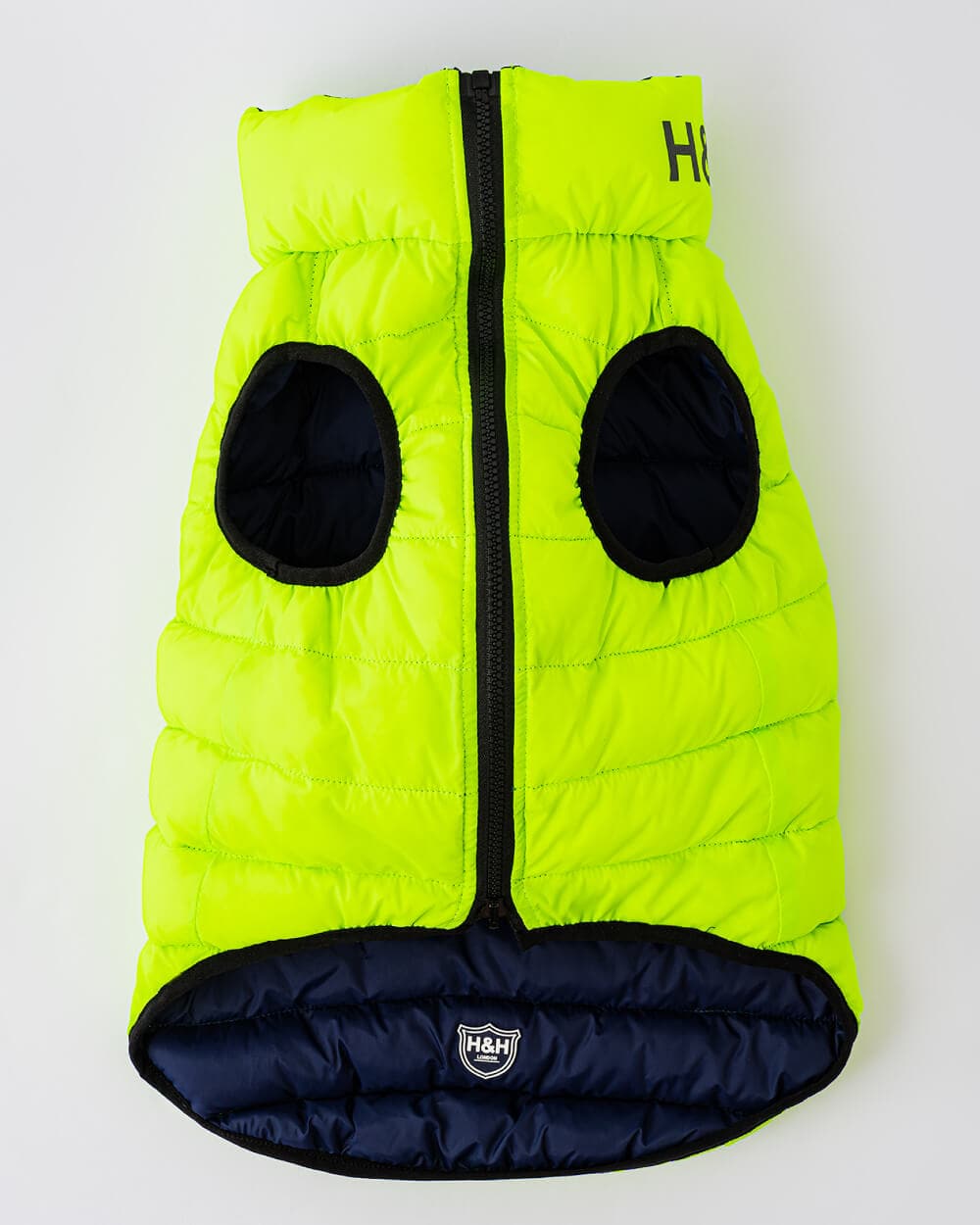 Reversible Dog Puffer Jacket - Green and Navy