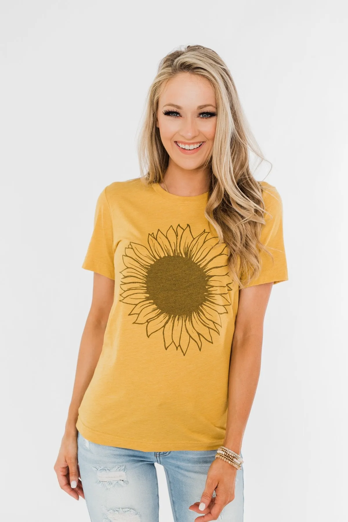 Simple Sunflower Graphic Tee- Yellow