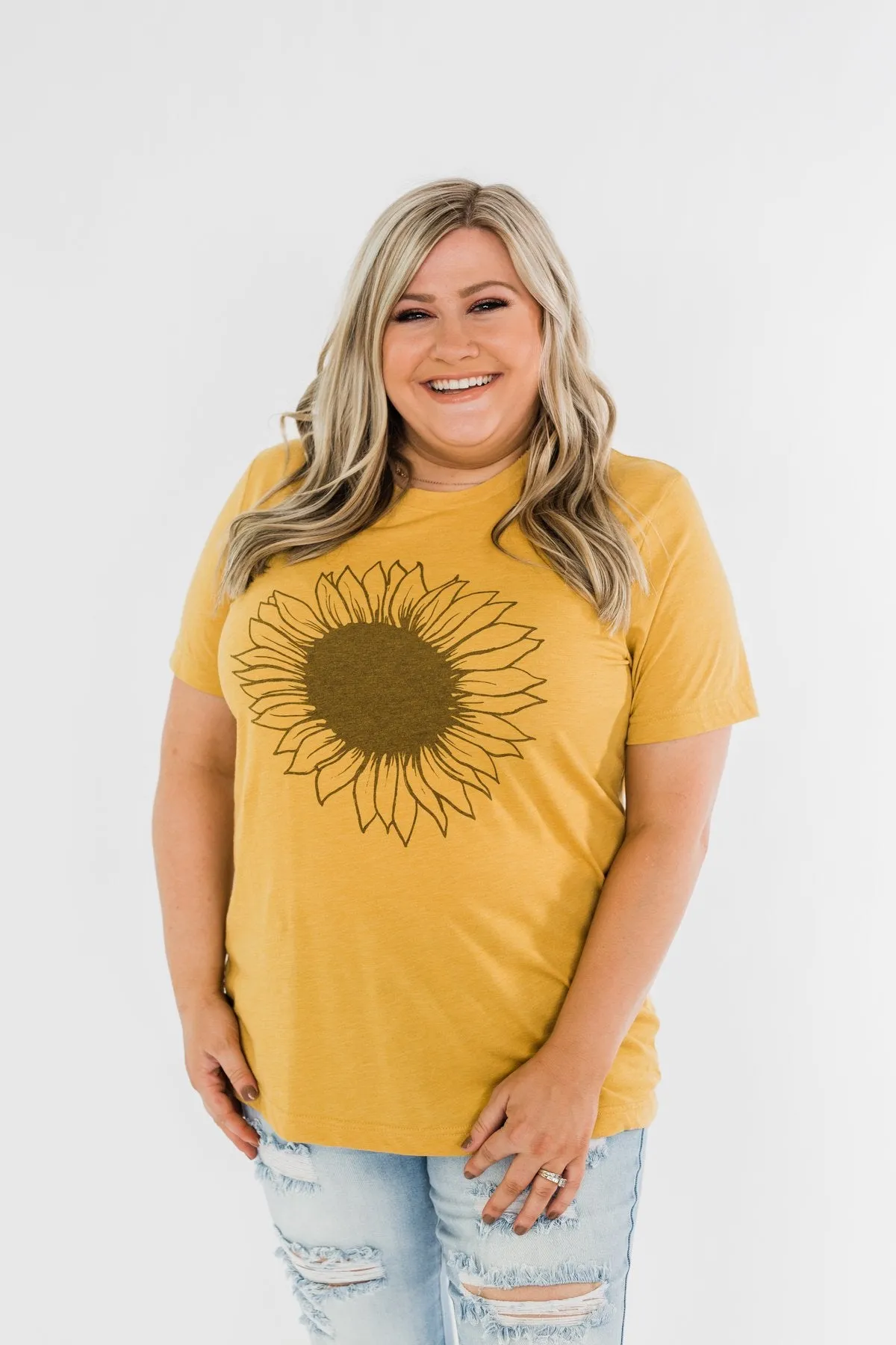 Simple Sunflower Graphic Tee- Yellow