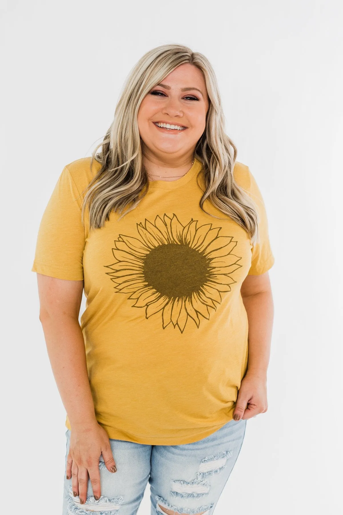 Simple Sunflower Graphic Tee- Yellow