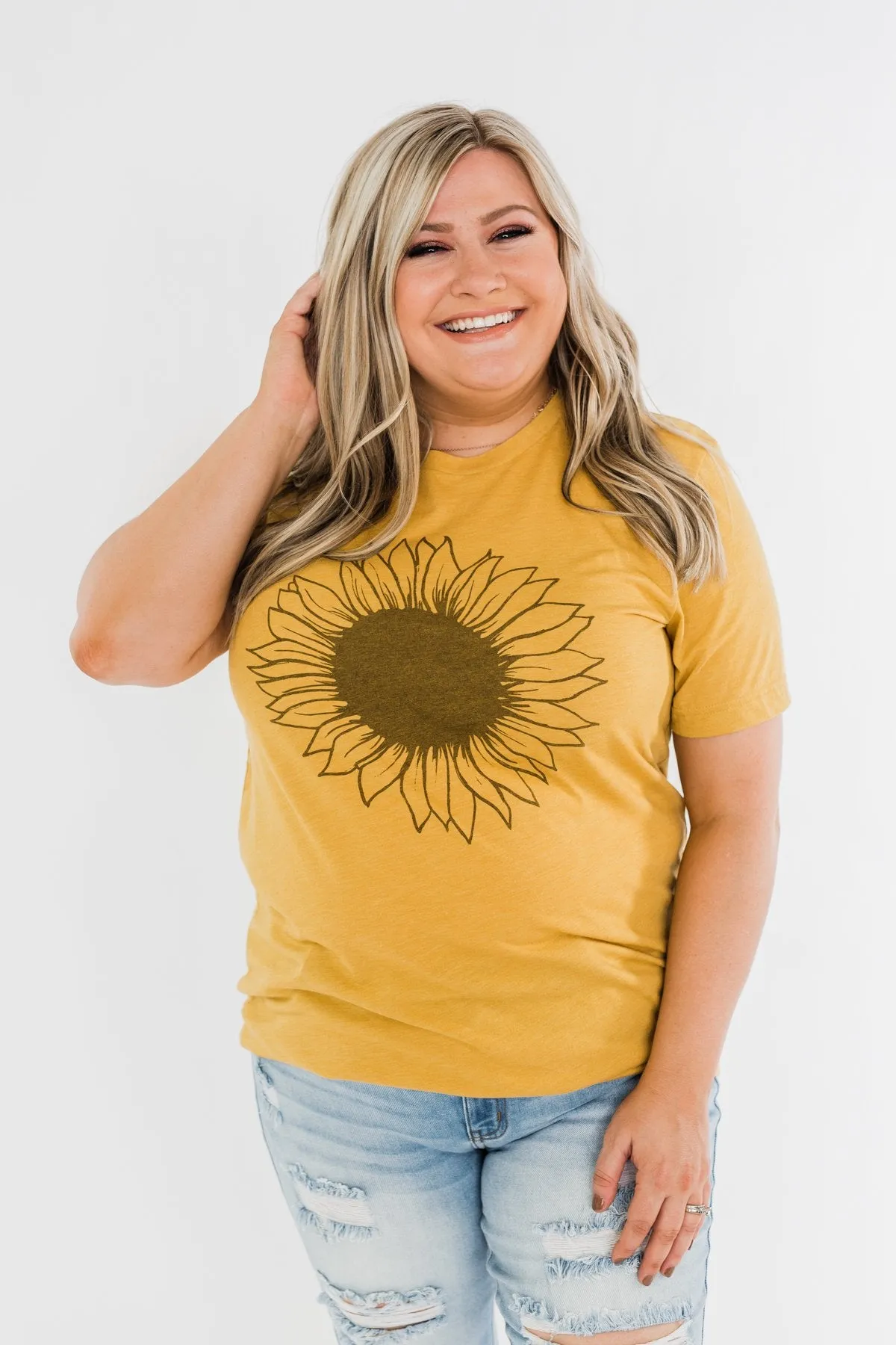 Simple Sunflower Graphic Tee- Yellow