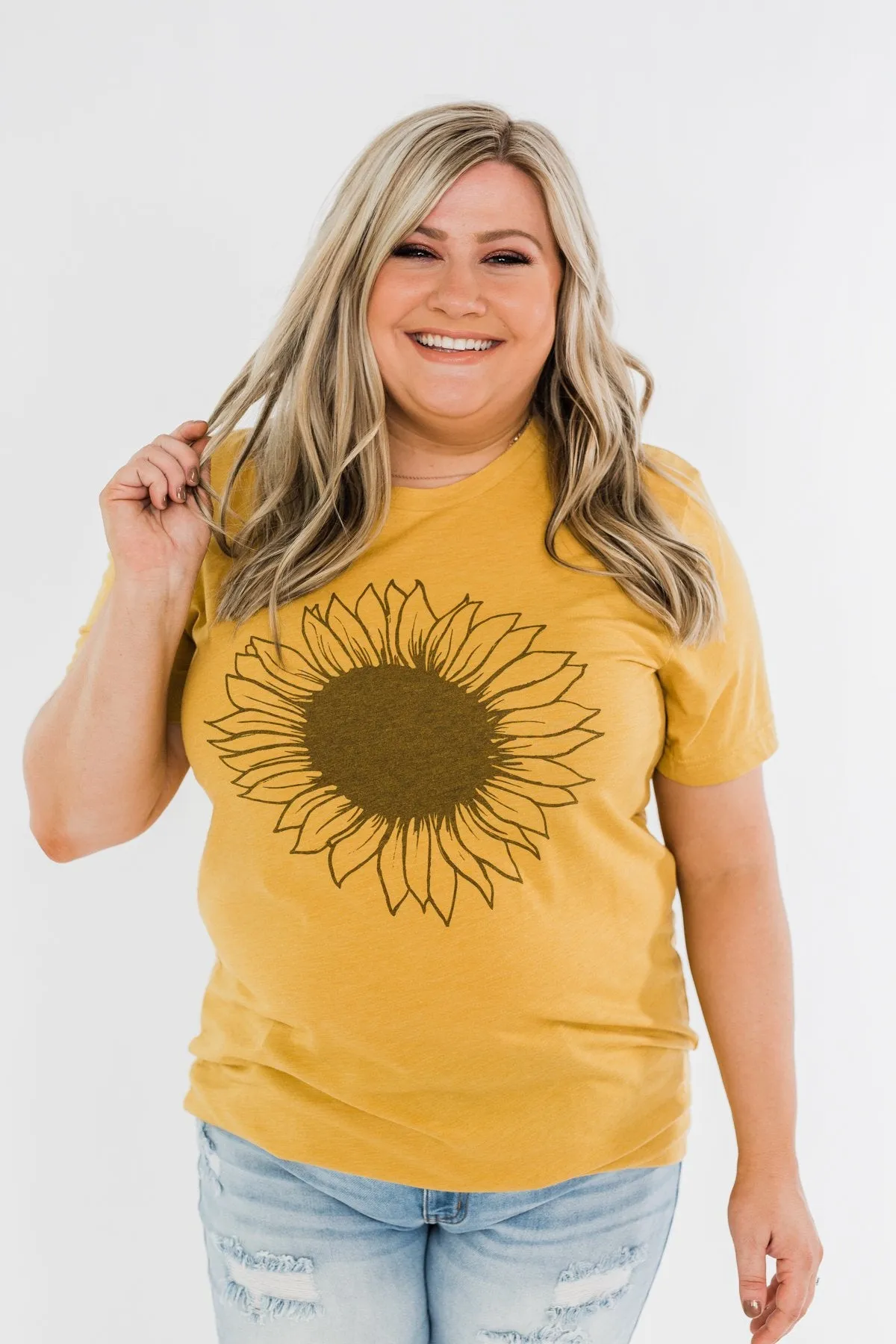 Simple Sunflower Graphic Tee- Yellow