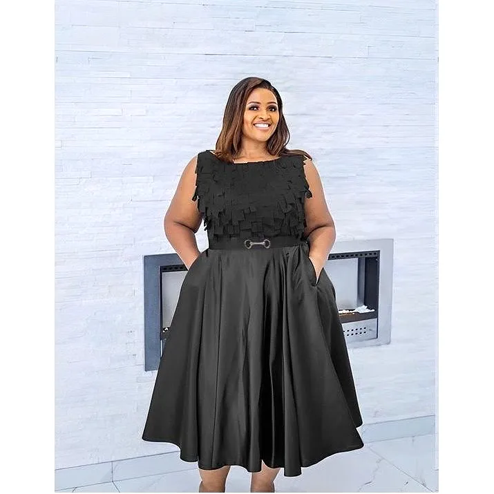 Sleeves Plus-Size Dress