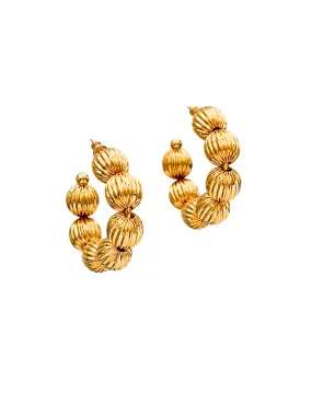 Small Gold Lantern Hoop Earrings