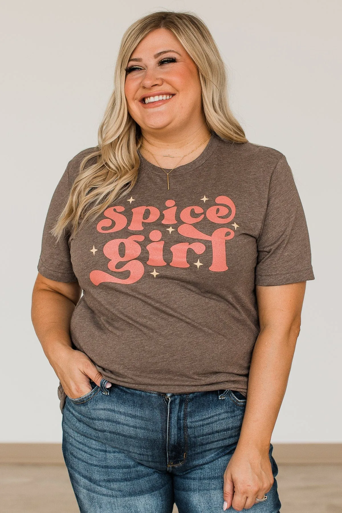 Spice Girl Graphic Tee- Mocha