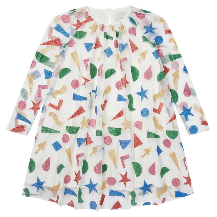 Stella McCartney Child Glitter Stickers Tulle Dress Multicoloured