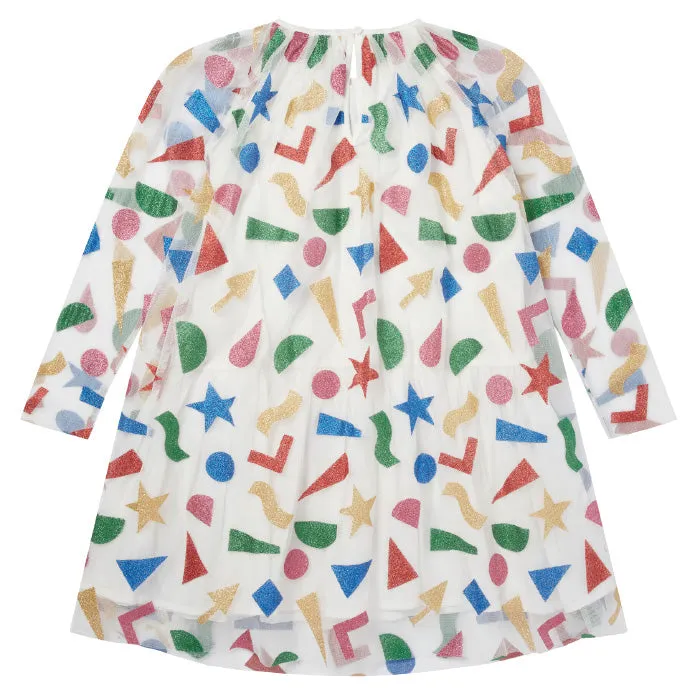 Stella McCartney Child Glitter Stickers Tulle Dress Multicoloured