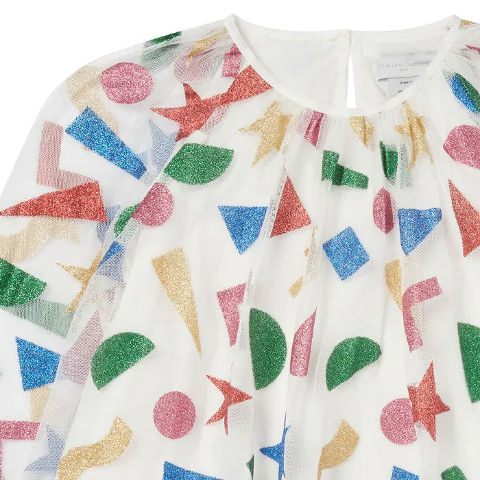 Stella McCartney Child Glitter Stickers Tulle Dress Multicoloured