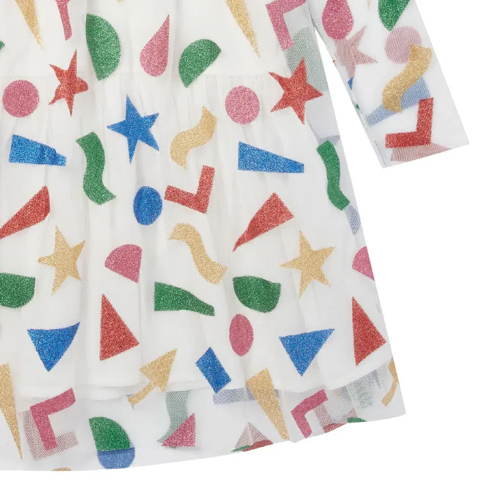 Stella McCartney Child Glitter Stickers Tulle Dress Multicoloured