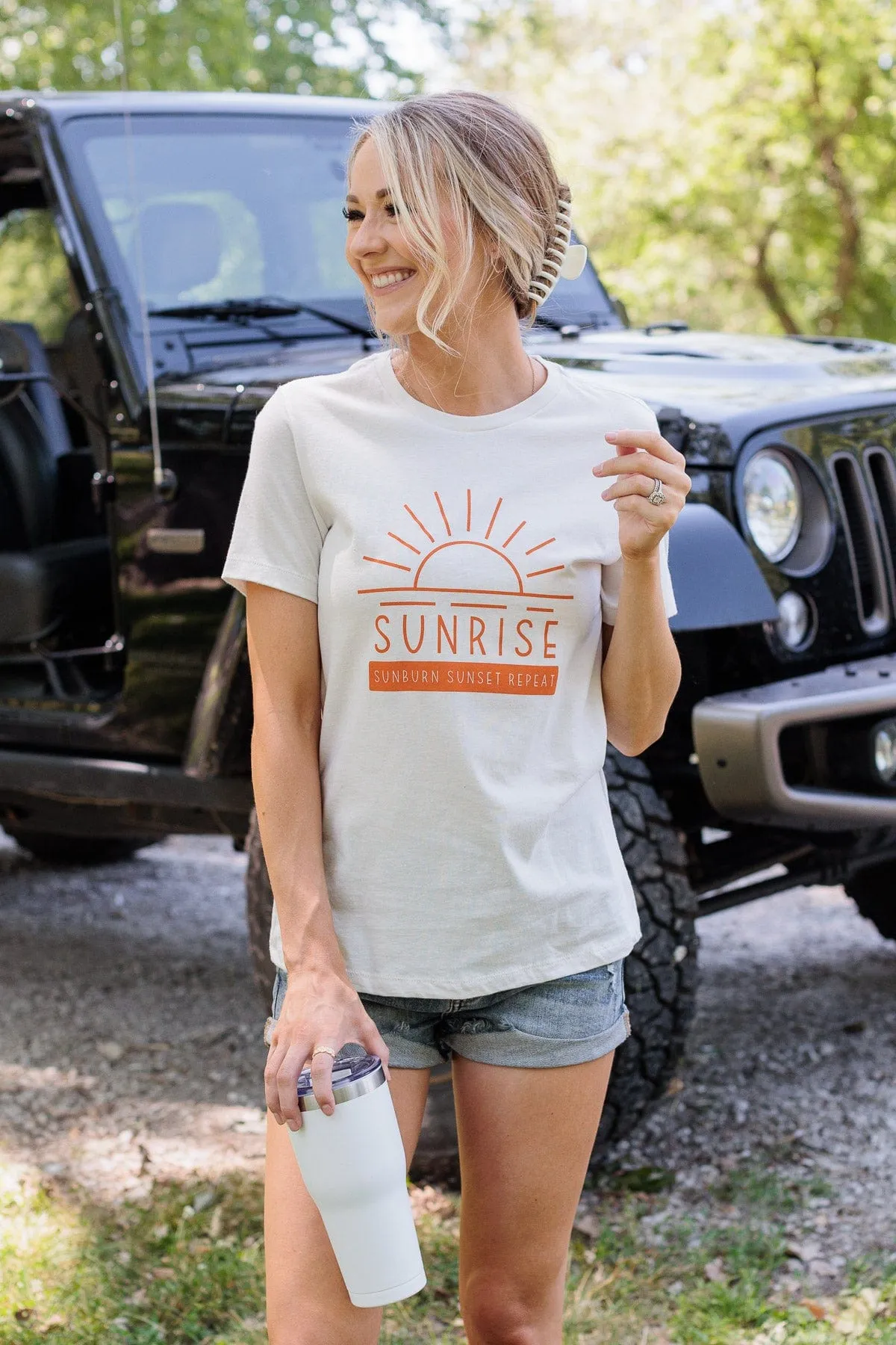 Sunrise Graphic Tee- Ivory