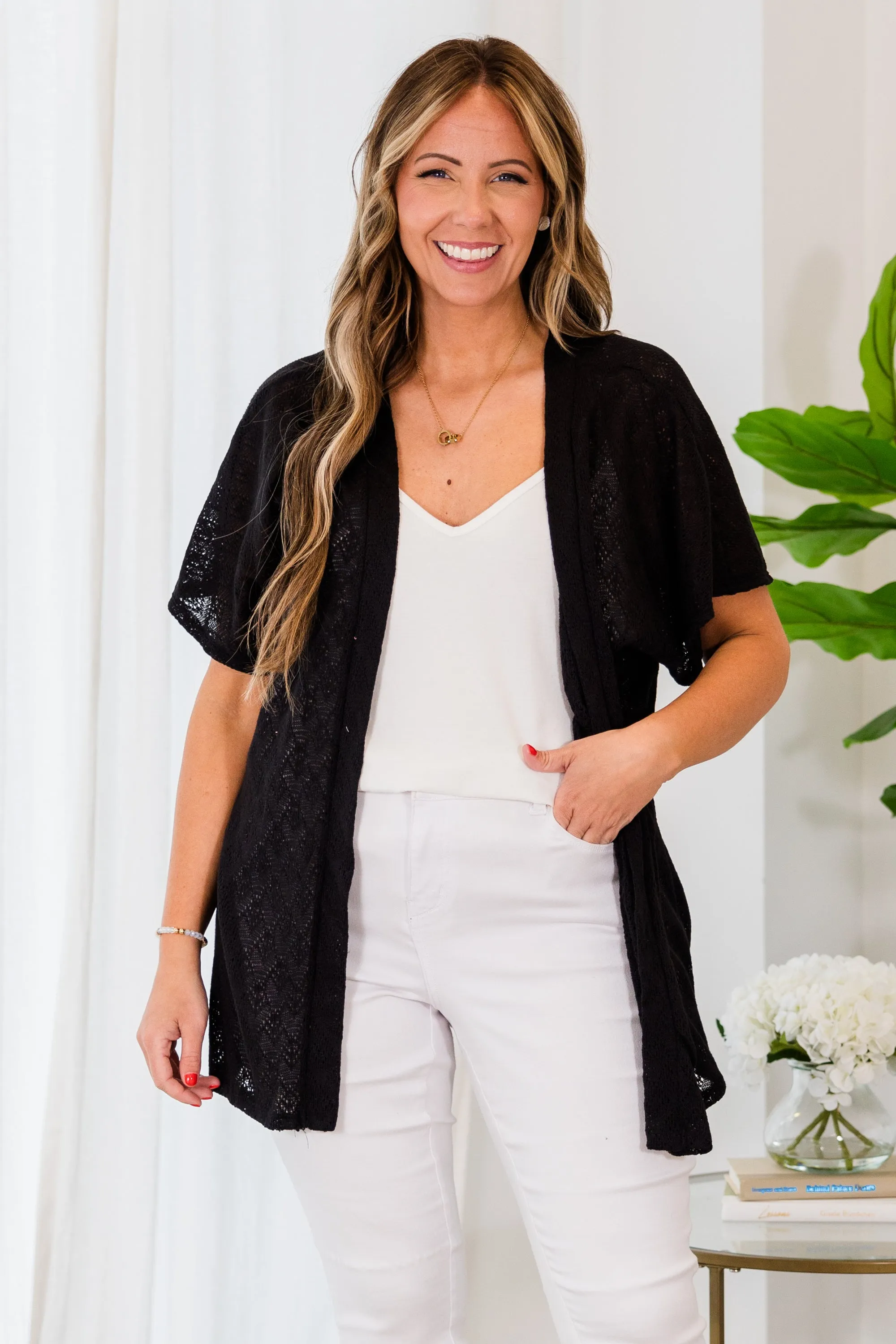 Surf The Tides Kimono, Black