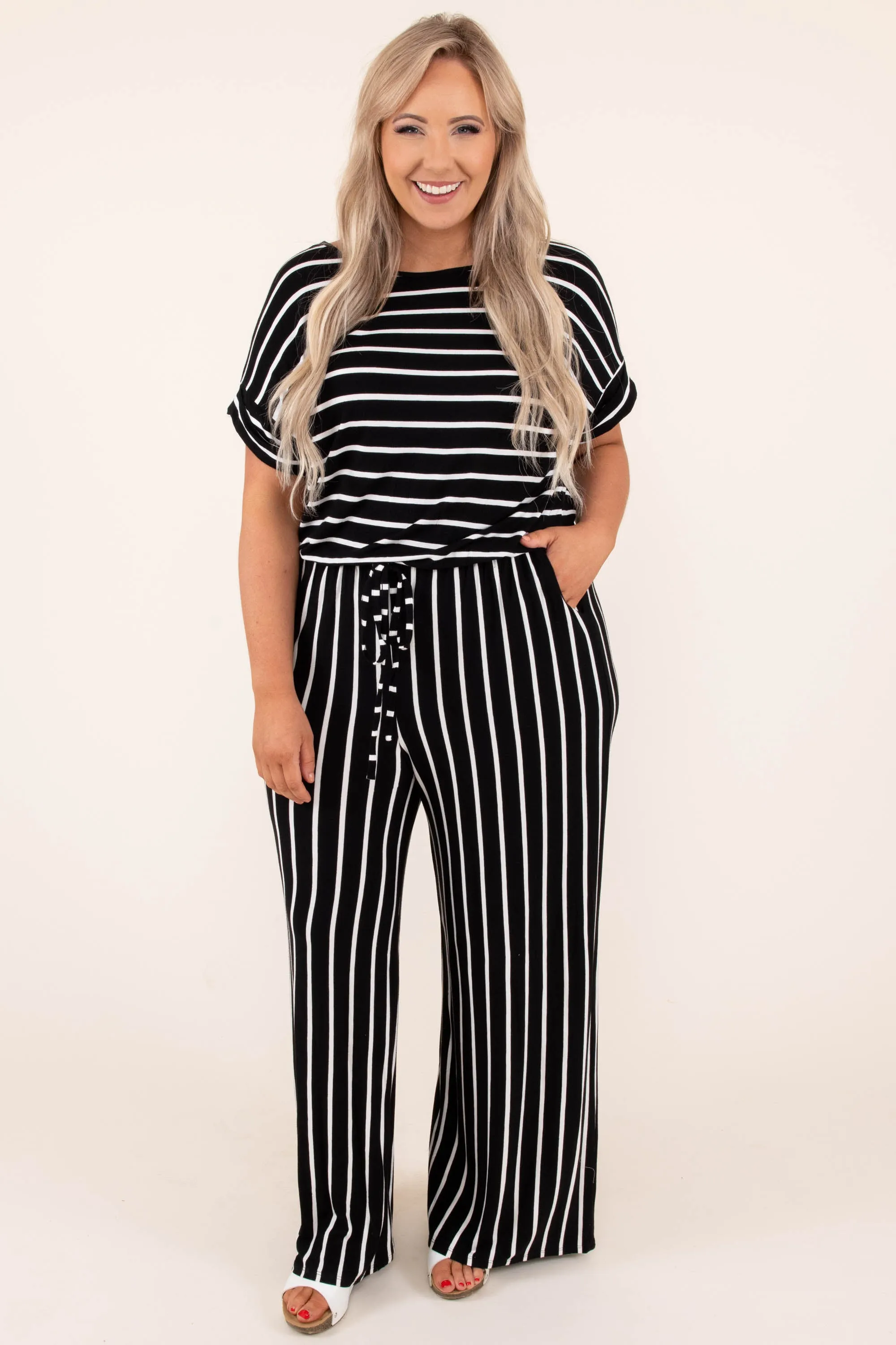 Take The World Jumpsuit, Black-Ivory