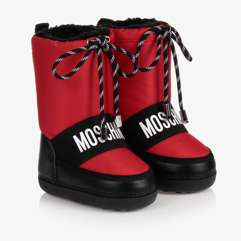 Teen Red & Black Snow Boots