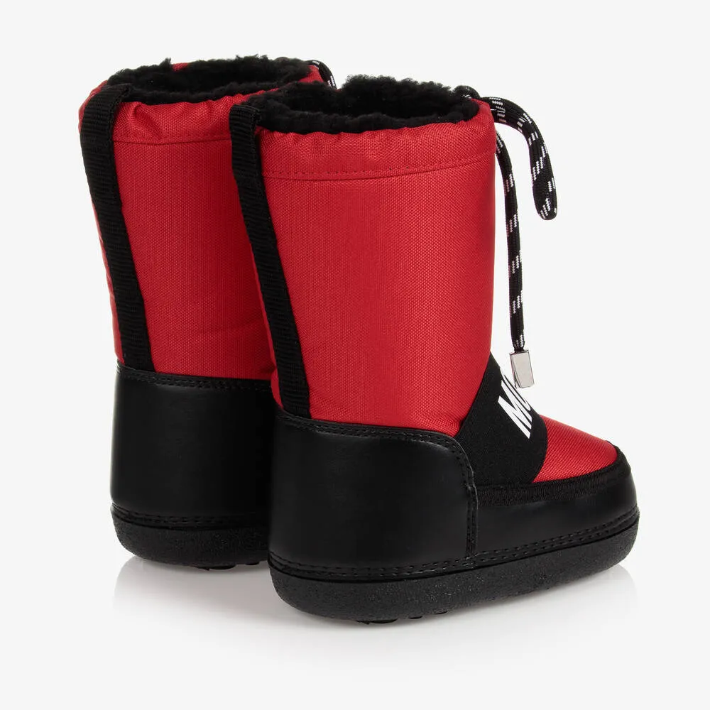 Teen Red & Black Snow Boots