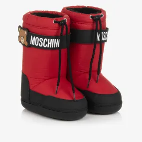 Teen Red Teddy Bear Snow Boots