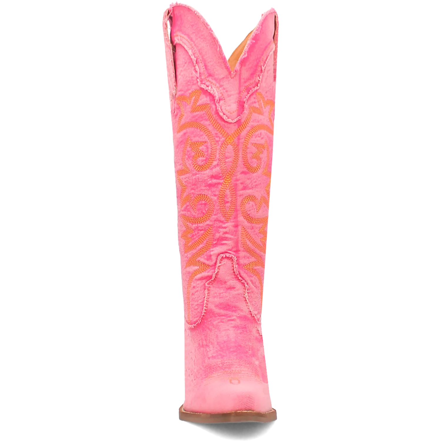 Texas Tornado Distressed Pink Denim Embroidered Knee High Boots (DS) ~ BACKORDER 6/20