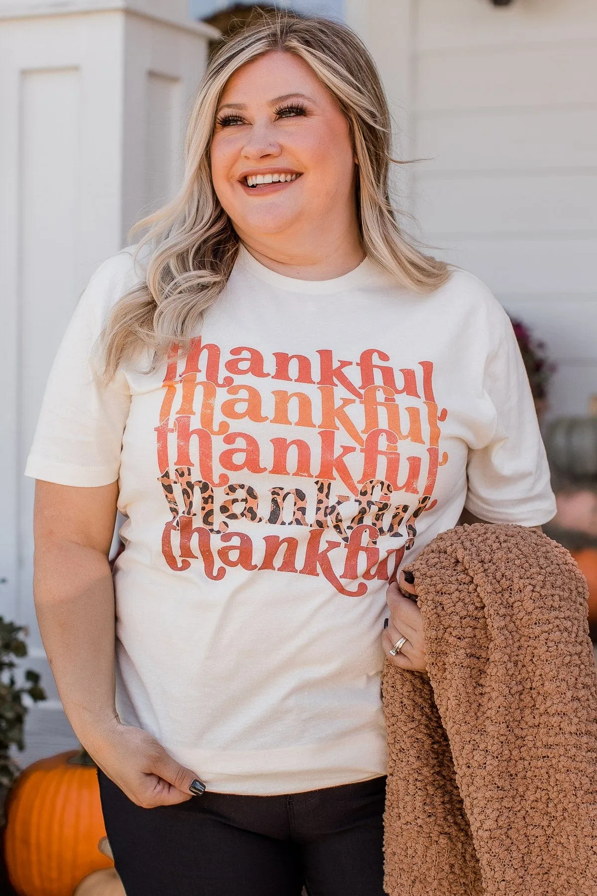 Thankful Graphic Tee- Cream