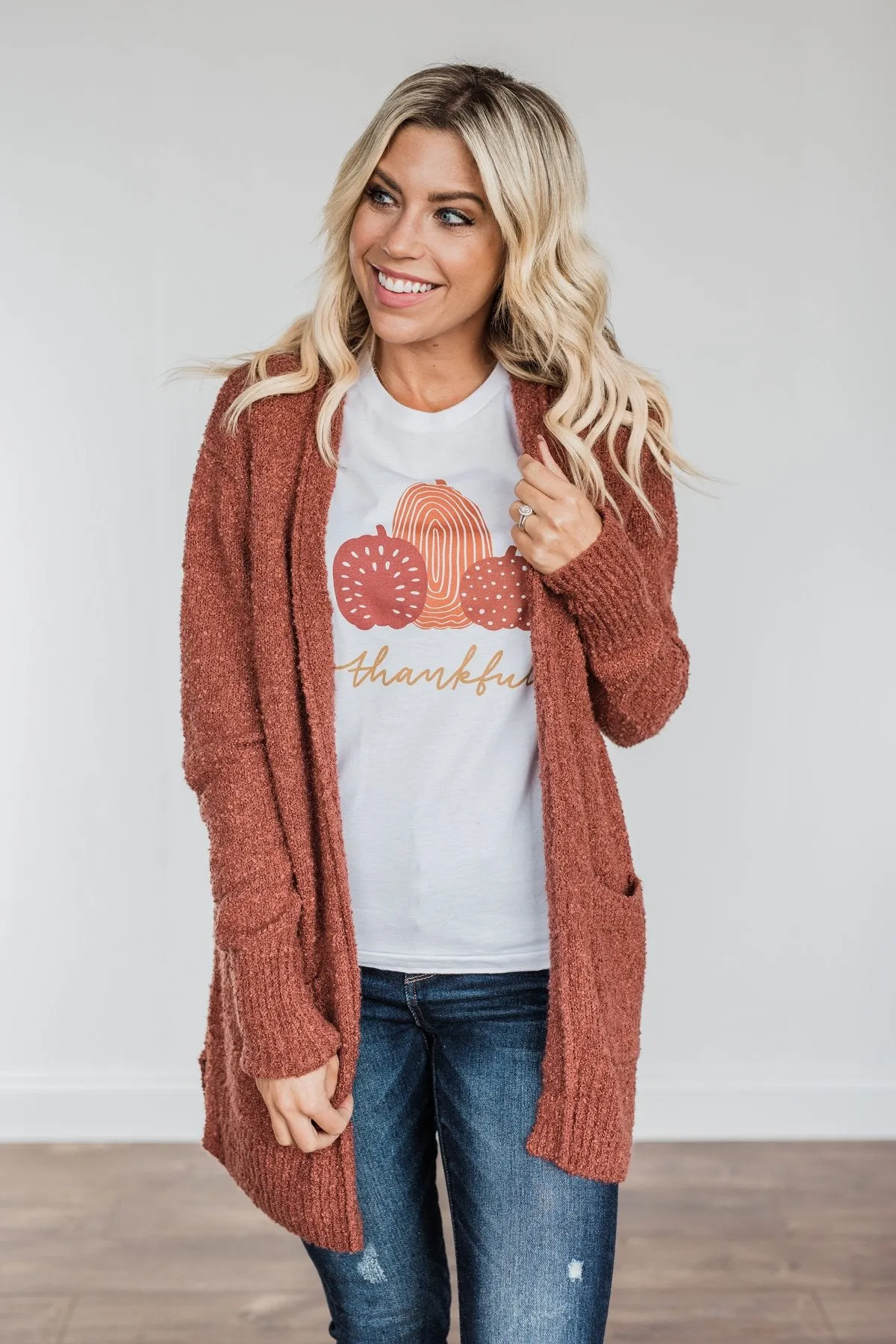 Thankful Pumpkin Graphic Tee- Ivory