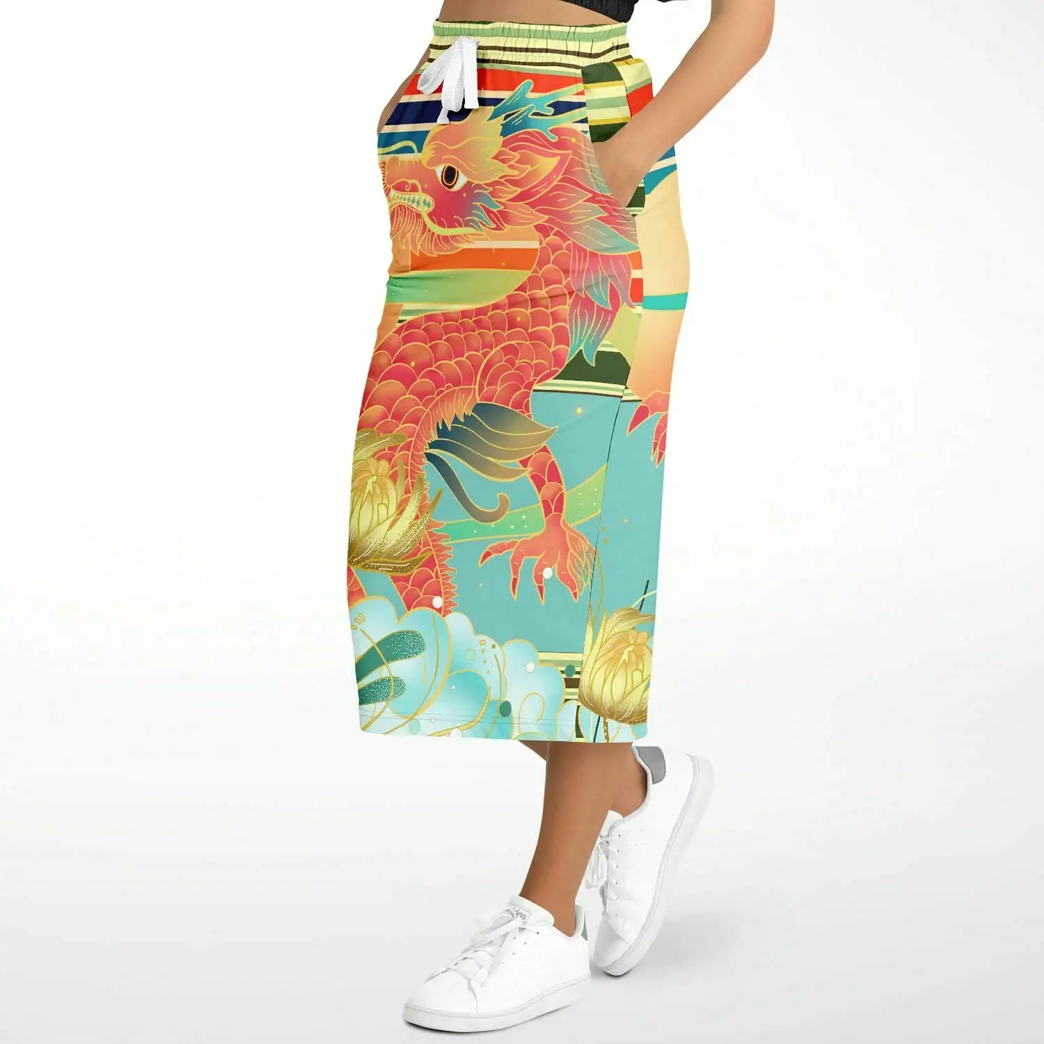 The Koi Dragon Pocket Maxi Skirt