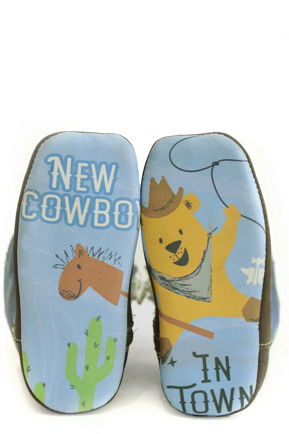 Tin Haul Infants Boys Brown/Blue Leather Mini Rough Stock Cowboy Boots