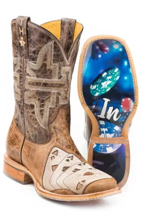 Tin Haul Mens Brown Leather High Roller Casino Cowboy Boots